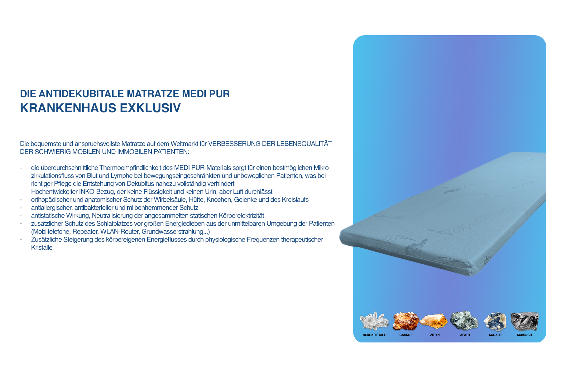 ANTI-DEKUBITAL-MATRATZE MEDI PUR – KRANKENHAUS KRISTALLTHERAPIE EXKLUSIV – Bild 9